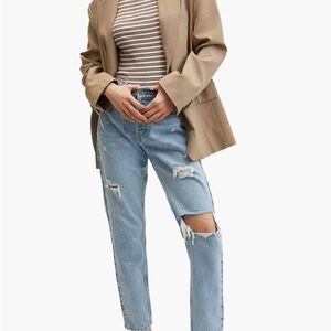 Mango Light Blue Distressed Jeans